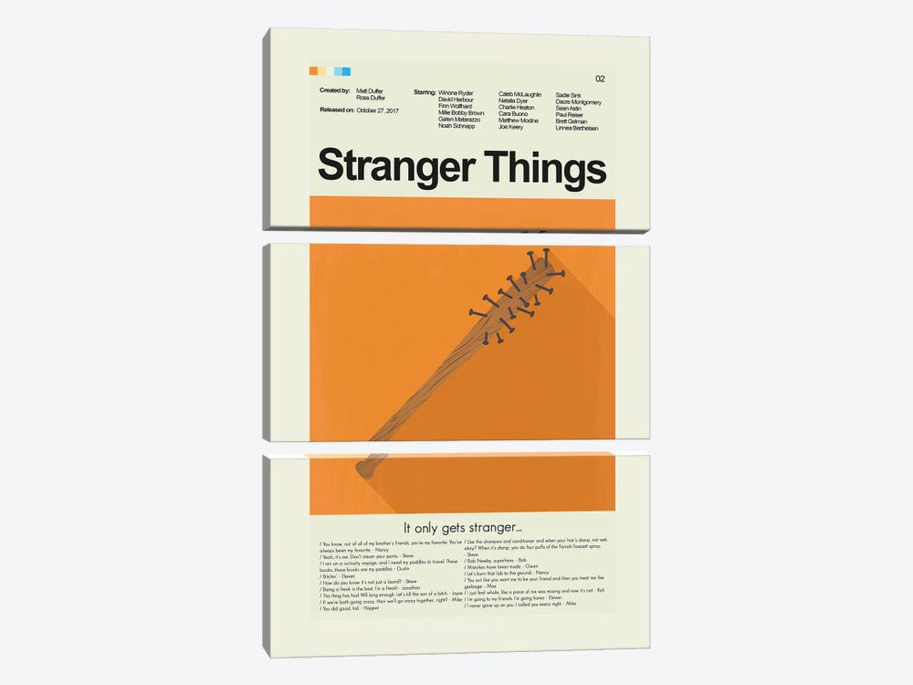 Stranger Things Season 2 by Prints and Giggles by Erin Hagerman 3-piece Canvas Art Print