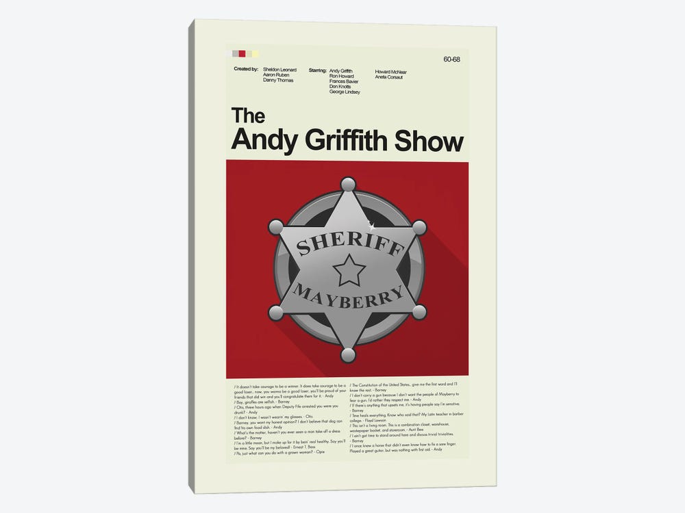 The Andy Griffith Show by Prints and Giggles by Erin Hagerman 1-piece Canvas Wall Art