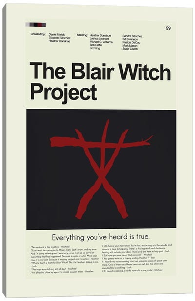 The Blair Witch Project Canvas Art Print - Horror Movie Art