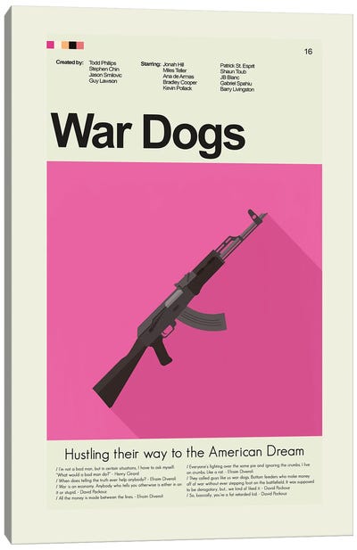 War Dogs Canvas Art Print - Minimalist Posters