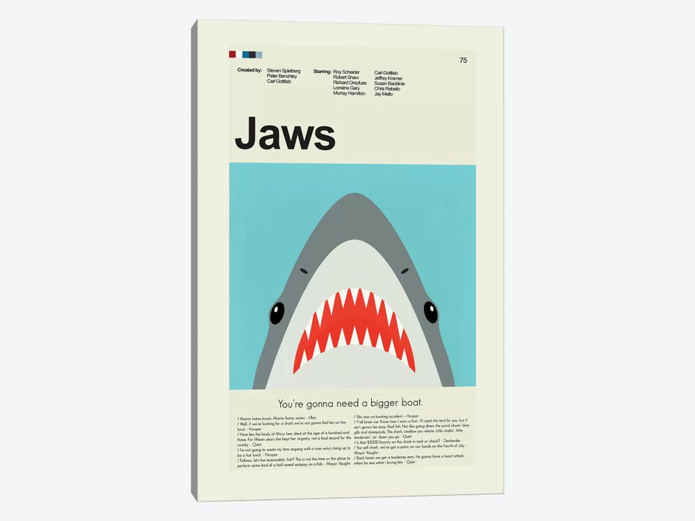 Jaws by Prints and Giggles by Erin Hagerman 1-piece Canvas Artwork