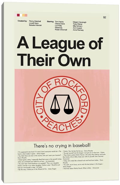 A League Of Their Own Canvas Art Print - Baseball Art