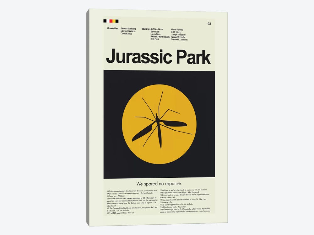 Jurassic Park by Prints and Giggles by Erin Hagerman 1-piece Canvas Print