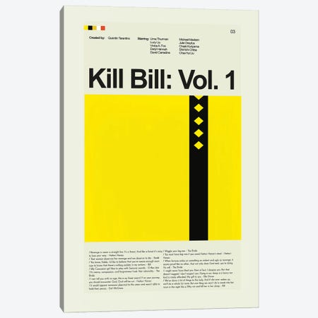 Kill Bill: Volume 1 Canvas Print #PAG52} by Prints and Giggles by Erin Hagerman Canvas Art