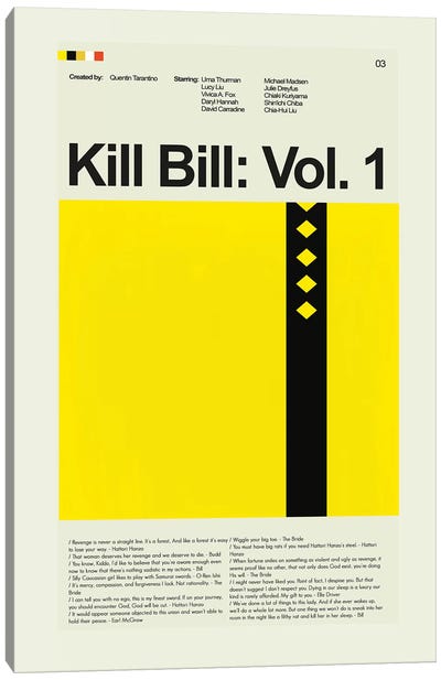 Kill Bill: Volume 1 Canvas Art Print - Prints And Giggles by Erin Hagerman