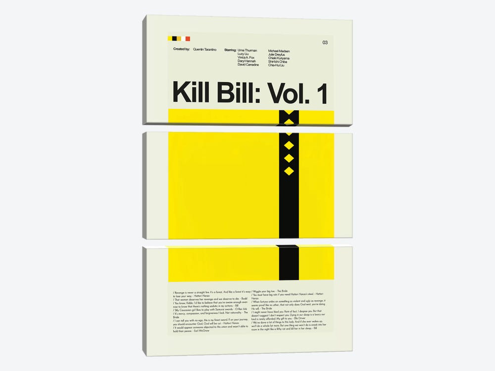 Kill Bill: Volume 1 by Prints and Giggles by Erin Hagerman 3-piece Canvas Art