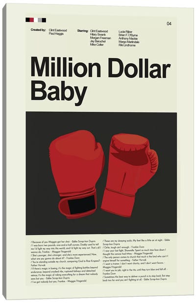Million Dollar Baby Canvas Art Print - Sports Film Art