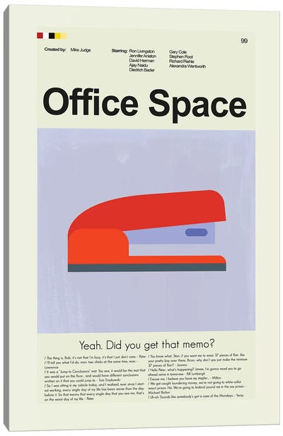 Office Space Canvas Art Print - Comedy Movie Art