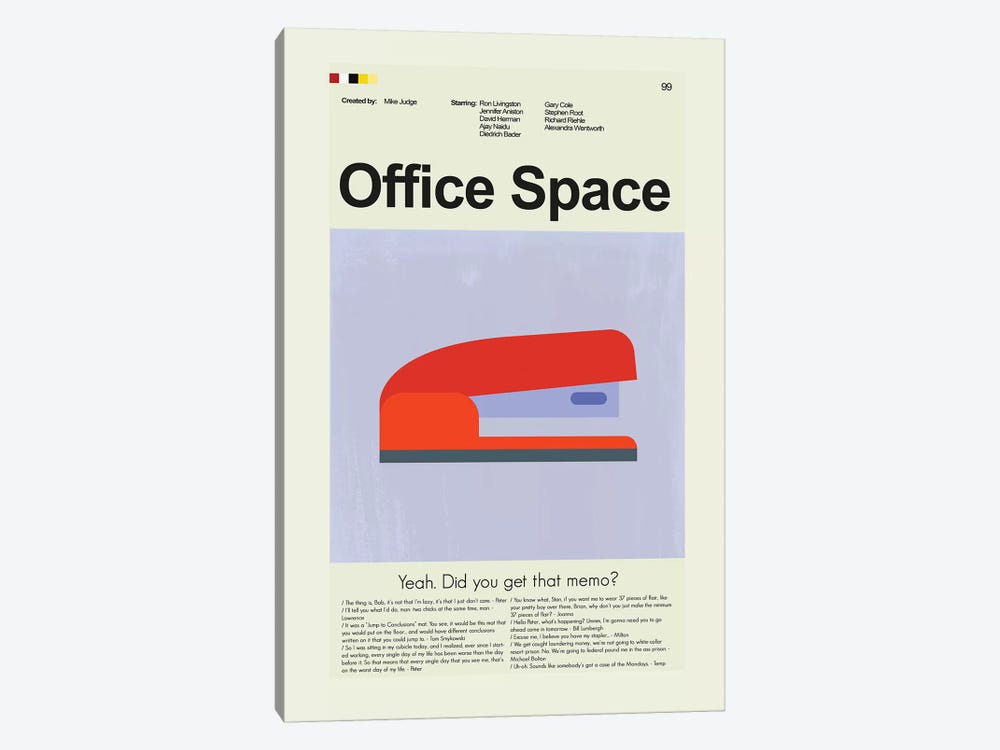 Office Space by Prints and Giggles by Erin Hagerman 1-piece Canvas Art Print