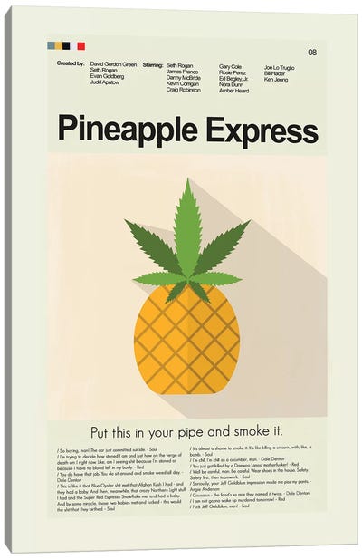 Pineapple Express Canvas Art Print - Prints And Giggles by Erin Hagerman
