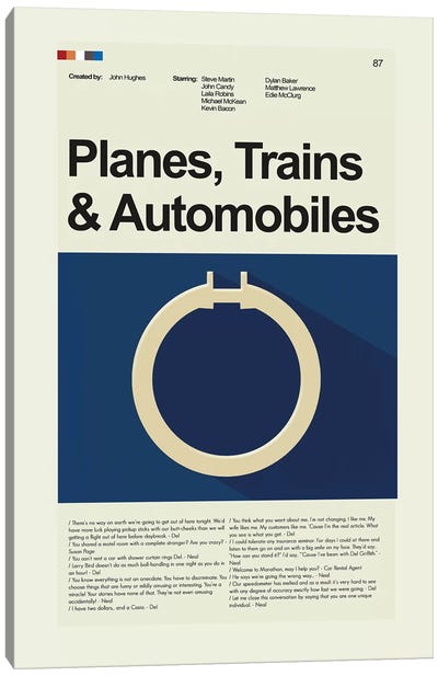 Planes Trains And Automobiles Canvas Art Print - Holiday Movie Art
