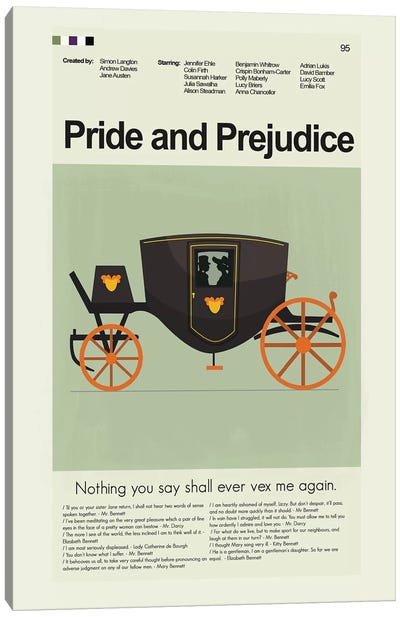 Pride And Prejudice BBC '95 Canvas Art Print - Romance Movie Art