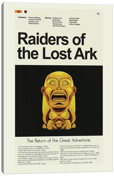 Raiders Of The Lost Ark Canvas Art Print - Indiana Jones