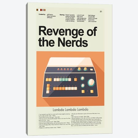 Revenge Of The Nerds Canvas Print #PAG75} by Prints and Giggles by Erin Hagerman Art Print