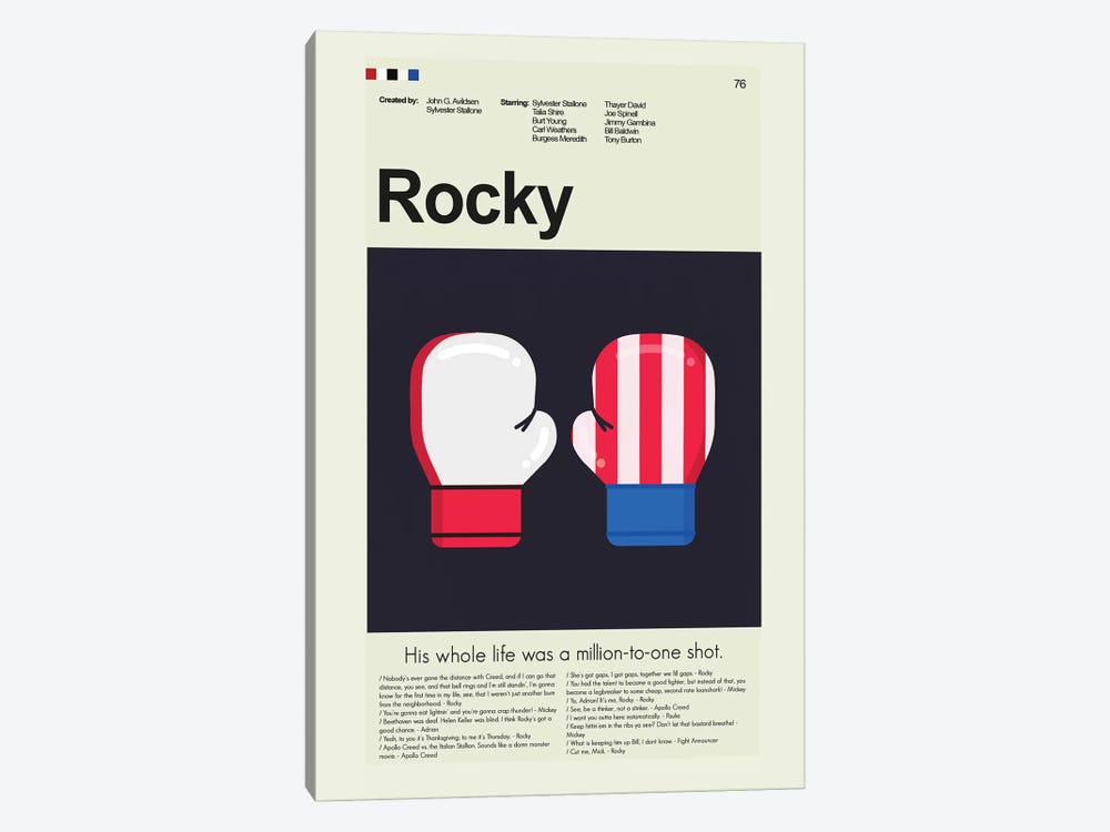 Rocky by Prints and Giggles by Erin Hagerman 1-piece Canvas Art Print