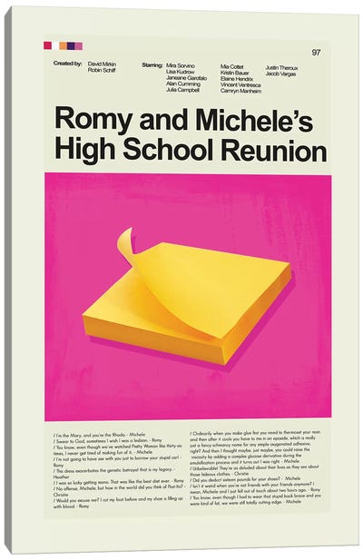 Romy and Michele's High School Reunion Canvas Art Print - Prints And Giggles by Erin Hagerman