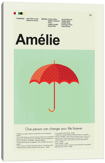 Amelie Canvas Art Print - Umbrella Art