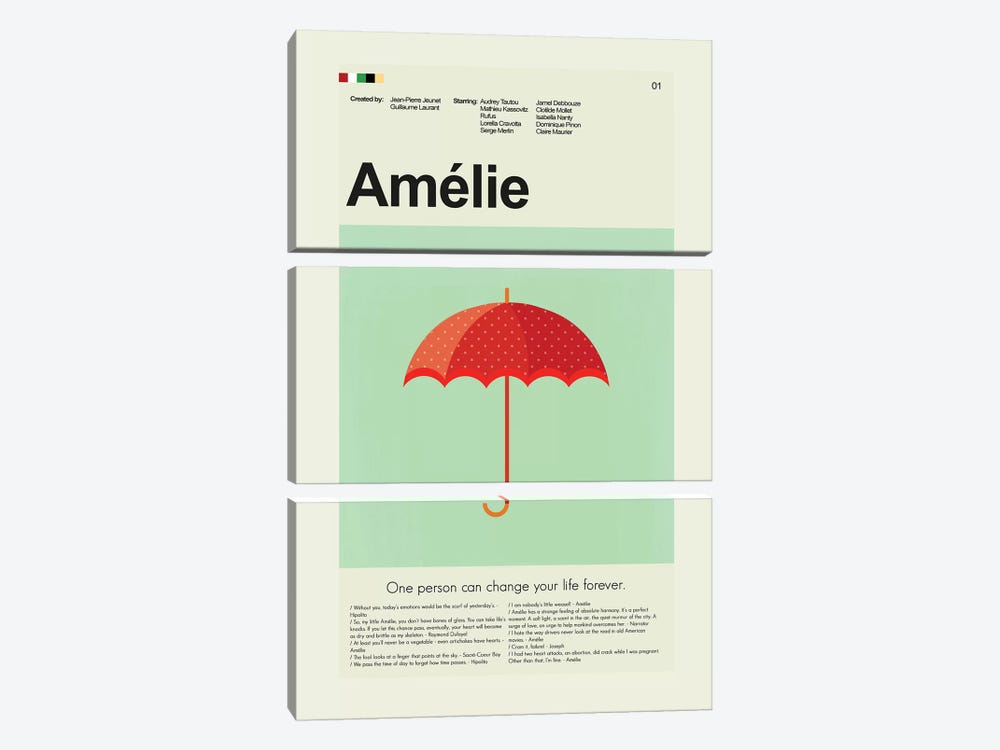 Amelie by Prints and Giggles by Erin Hagerman 3-piece Canvas Artwork