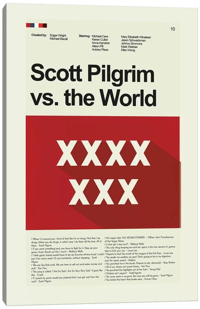 Scott Pilgrim Vs The World Canvas Art Print - Romance Movie Art