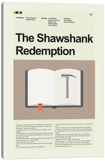 Shawshank Redemption Canvas Art Print - Drama Movie Art