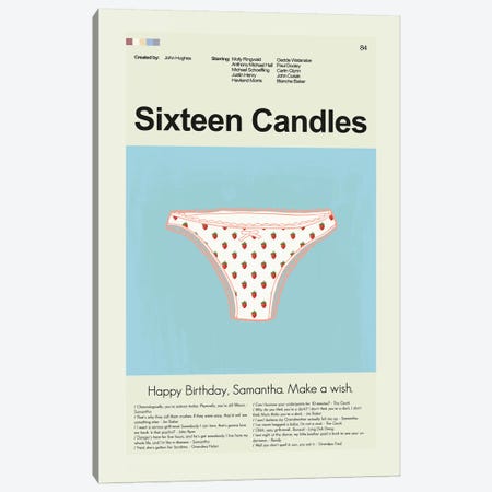 Sixteen Candles Canvas Print #PAG85} by Prints and Giggles by Erin Hagerman Canvas Wall Art