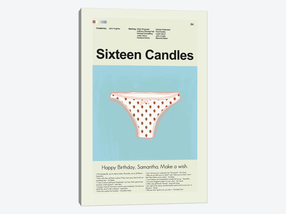 Sixteen Candles by Prints and Giggles by Erin Hagerman 1-piece Canvas Artwork