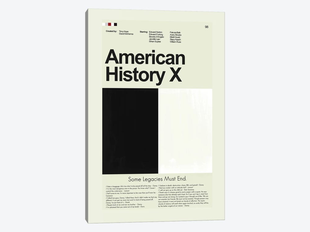 American History X by Prints and Giggles by Erin Hagerman 1-piece Canvas Art Print