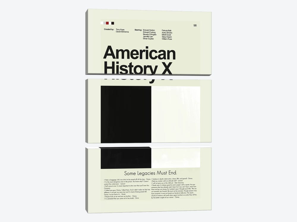American History X by Prints and Giggles by Erin Hagerman 3-piece Art Print