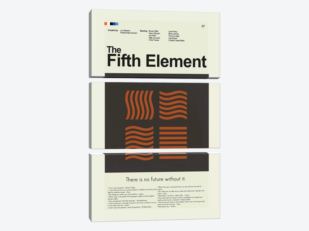 The Fifth Element by Prints and Giggles by Erin Hagerman 3-piece Canvas Wall Art