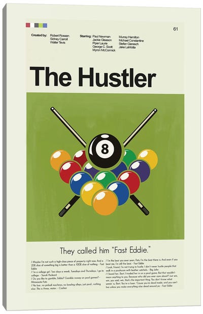 The Hustler Canvas Art Print - Pool & Billiards