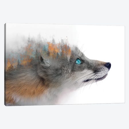 Jumping Fox Canvas Art by Andreas Lie | iCanvas
