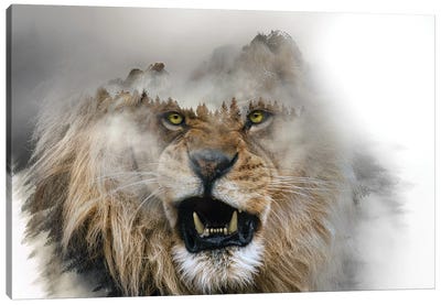 Golden Lion Canvas Art Print