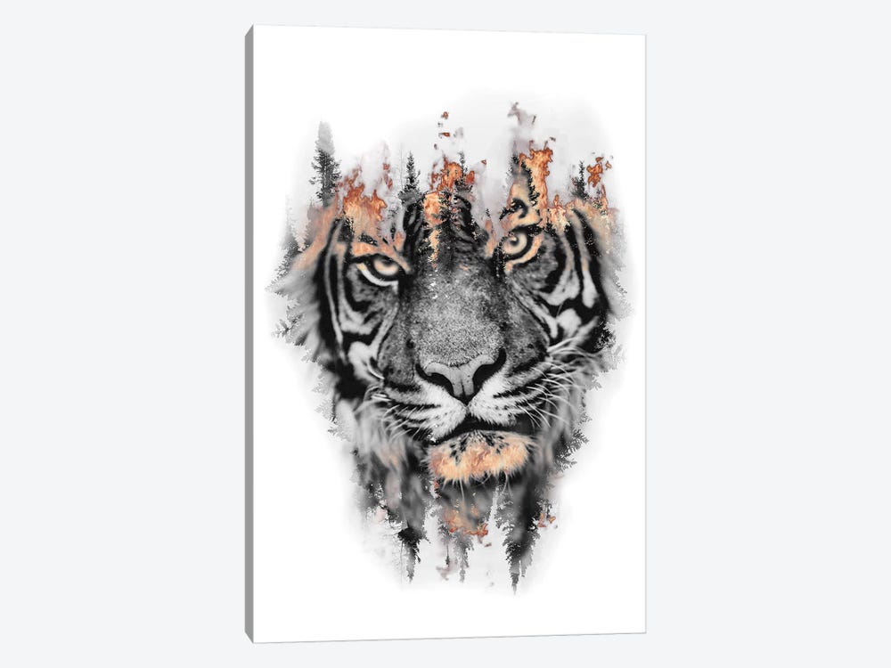 Burning Tiger 1-piece Art Print