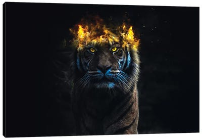 Tiger King Canvas Art Print - Crown Art