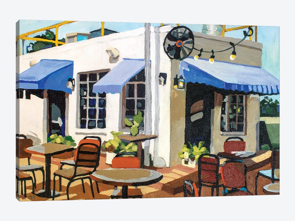 Blue Cafe by Melinda Patrick 1-piece Canvas Art Print