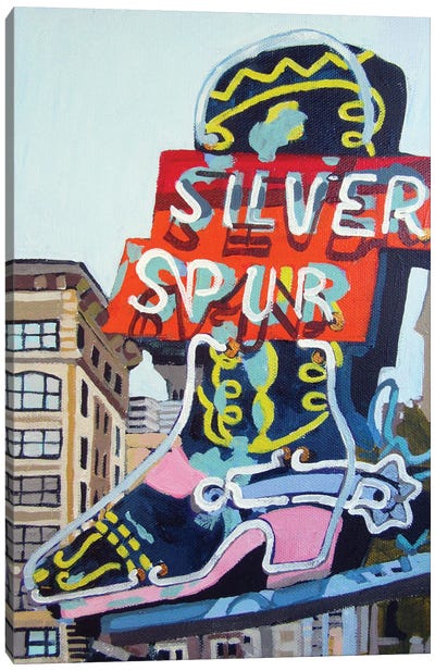 Silver Spur Canvas Art Print - Boots