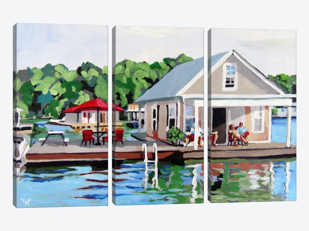 Lake Home by Melinda Patrick 3-piece Canvas Print