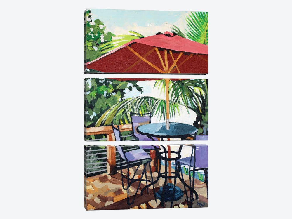 Beach Table by Melinda Patrick 3-piece Canvas Print