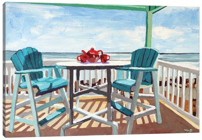 Beach Gazebo Canvas Art Print - Melinda Patrick