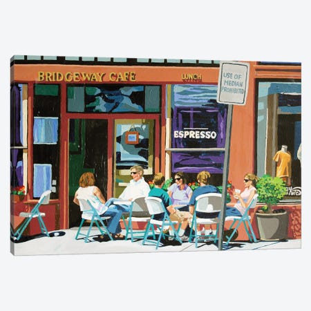 Lunch At The Bridgeway Cafe Canvas Print #PAK44} by Melinda Patrick Canvas Wall Art