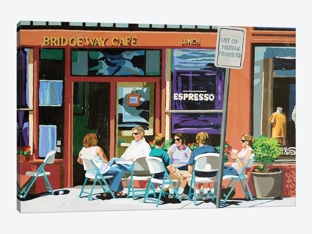 Lunch At The Bridgeway Cafe by Melinda Patrick 1-piece Canvas Art Print