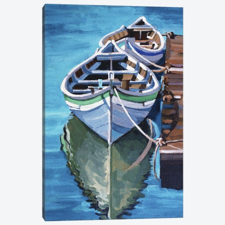 Moored Boats Canvas Print #PAK53} by Melinda Patrick Canvas Art