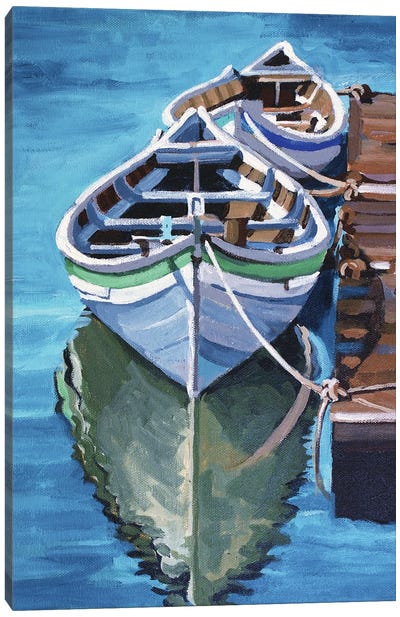 Moored Boats Canvas Art Print - Melinda Patrick