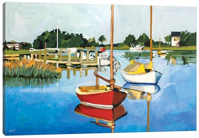 Three Sails Canvas Art Print - Melinda Patrick