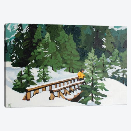 Snowy Bridge Canvas Print #PAK63} by Melinda Patrick Art Print