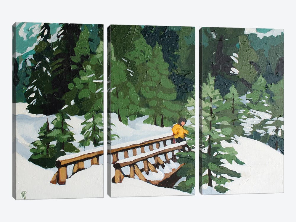 Snowy Bridge by Melinda Patrick 3-piece Canvas Artwork