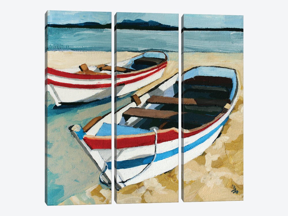 Beached Boats by Melinda Patrick 3-piece Canvas Artwork