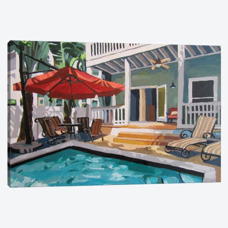 Poolside Canvas Print #PAK6} by Melinda Patrick Canvas Art Print
