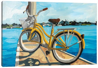 Bike On The Edge Canvas Art Print - Melinda Patrick