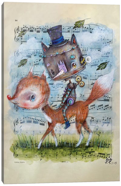 Claude And The Fox Canvas Art Print - Paolo Petrangeli
